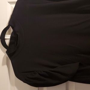 #42 - Mock Neck ¾" Puff Sleeve Ribbed Blouse